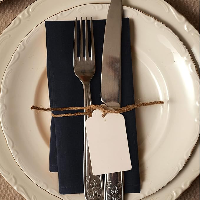 Urban Villa Cloth Napkins Halloween Dinner Napkins Solid Black Color 20''x20'' (Set of 12) 100% Cotton Slub Absorbent Napkins Soft Durable Reusable Washable Ideal for Events Parties Everyday use