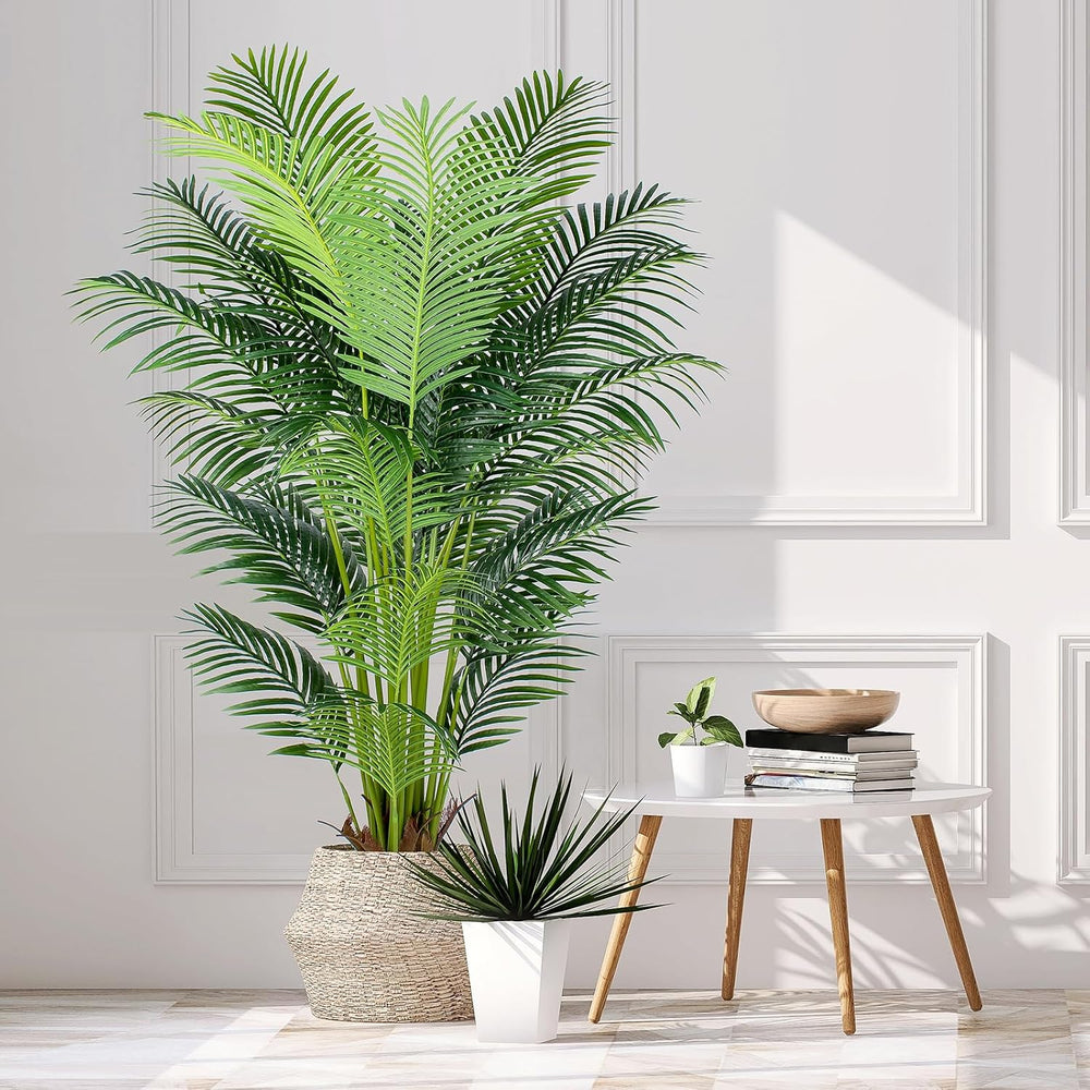 YEPDIN 6 Ft Artificial Tropical Palm Tree With 24 Removable Leaves - Large Fa...