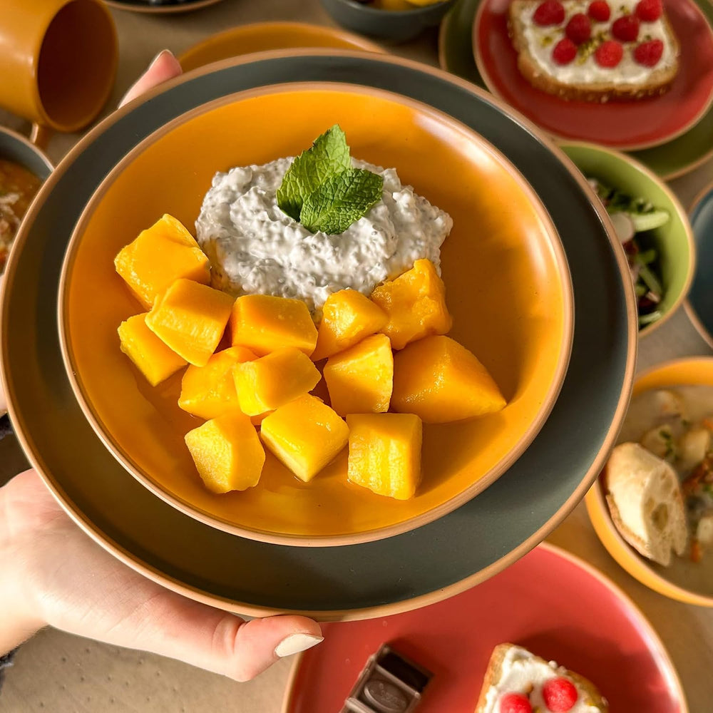 MORA Ceramic Artisan Matte Plates Set, 7.8 in - Set of 6 - The Dessert, Salad...