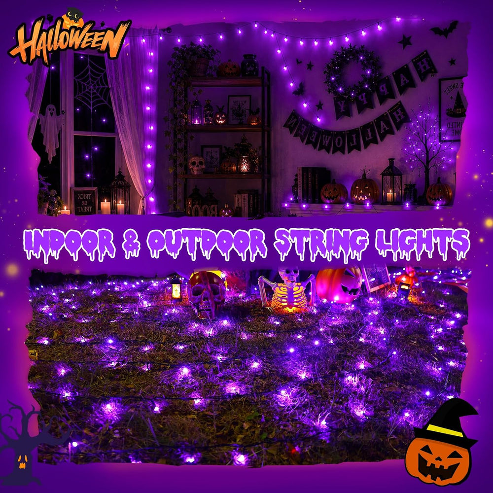 QITONG 165ft 500 LED Purple Halloween Lights Outdoor Waterproof, String Light...