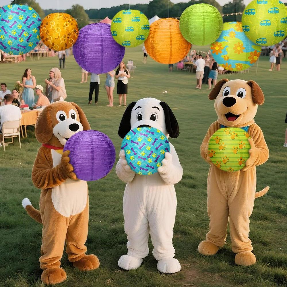 12 Pcs Mysterious Dog Party Decorations Cartoon Themed Dog Birthday Party Pap...