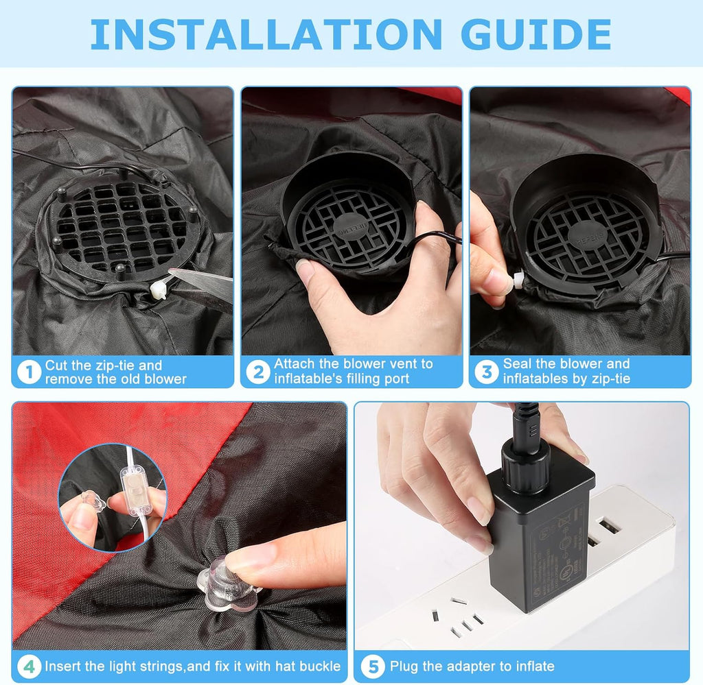 4Pcs 12V 1.2A Inflatable Fan Replacement for Christmas Halloween Inflatable