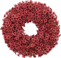 20" Burgundy Fall Wreath for Front Door, Artificial Mums Autumn Wreath