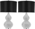 SAFAVIEH Nicole Bead Table Lamp Set of 2, 24.5" Glam Silver/Black LIT4014A