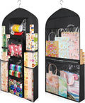 Hanging Wrapping Paper Organizer Storage, Over Door Gift Wrap Storage Bag