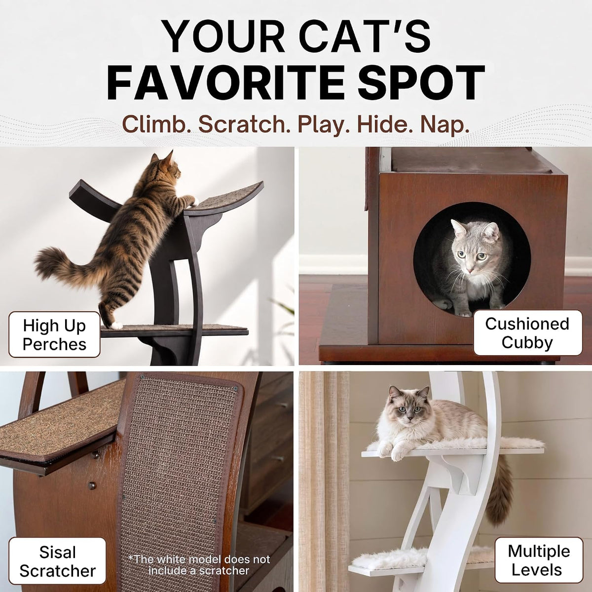 the refined feline 69 inch tall smoke gray, package contents