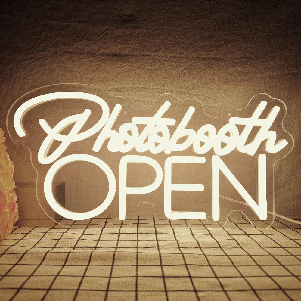 PhotoBooth Neon Sign for Wall Decor Dimmable Photobooth Neon light with USB O...