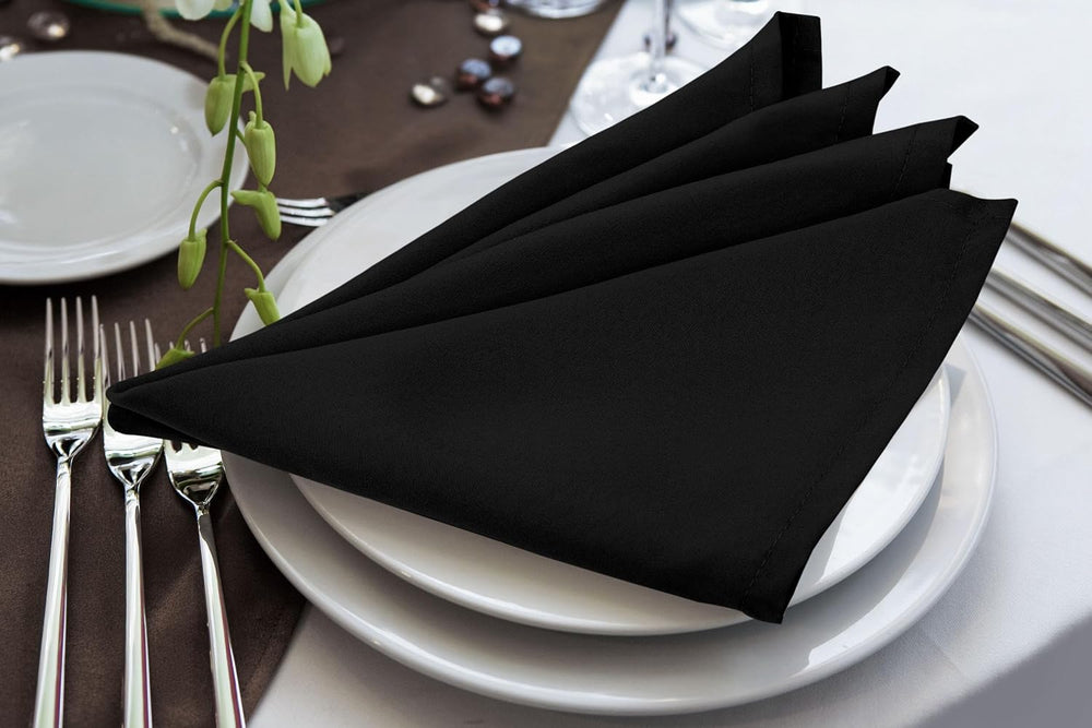Utopia Home [60 Pack, Black] Cloth Napkins 17x17 Inches, 100% Polyester