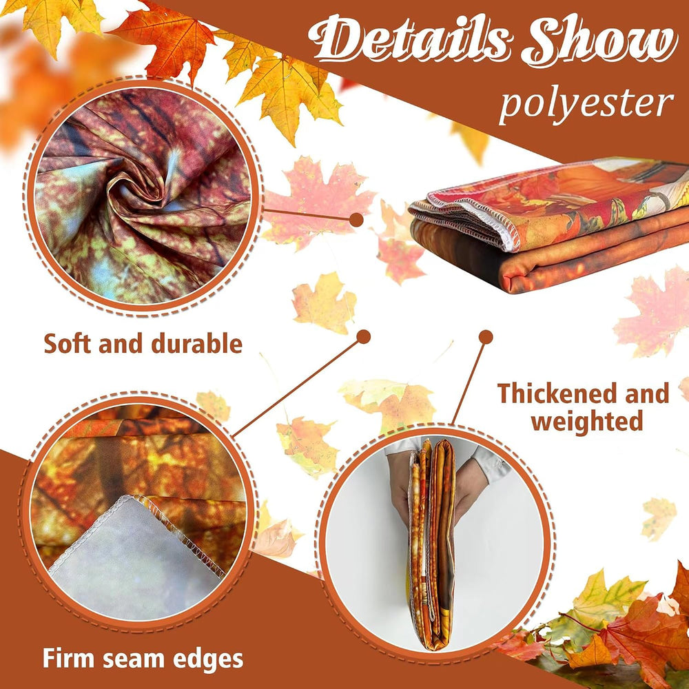 10x8FT Fall Photo Backdrop Maple Leaf Pumpkin for Photography Background Autu...
