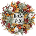 26 Inch Large Fall Wreaths for Front Door Outside with Hello Fall Sign