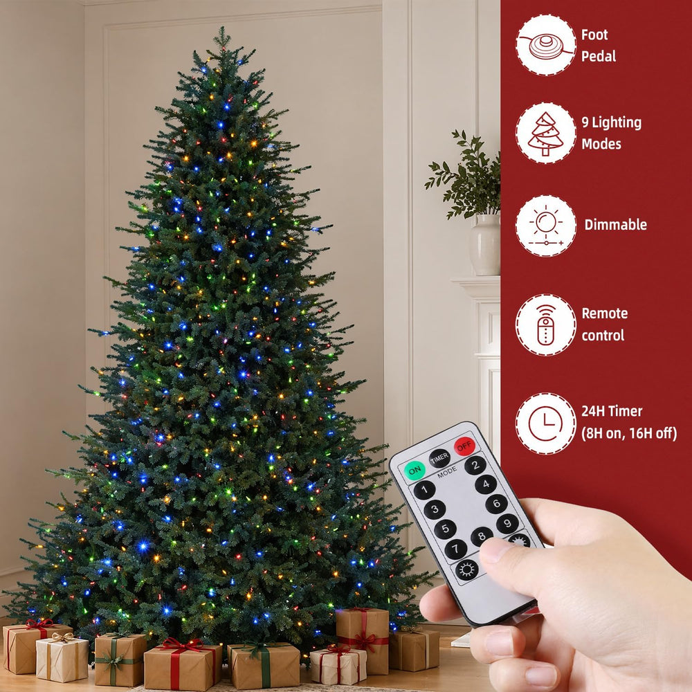 Hykolity 7.5ft Premium Prelit Christmas Tree Extra Full 5773 Realistic Tips