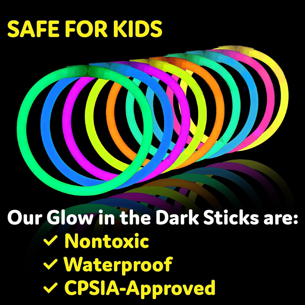PartySticks Glow Sticks 800 pack - 8 Inch Glow in The Dark Light Up Sticks Pa...