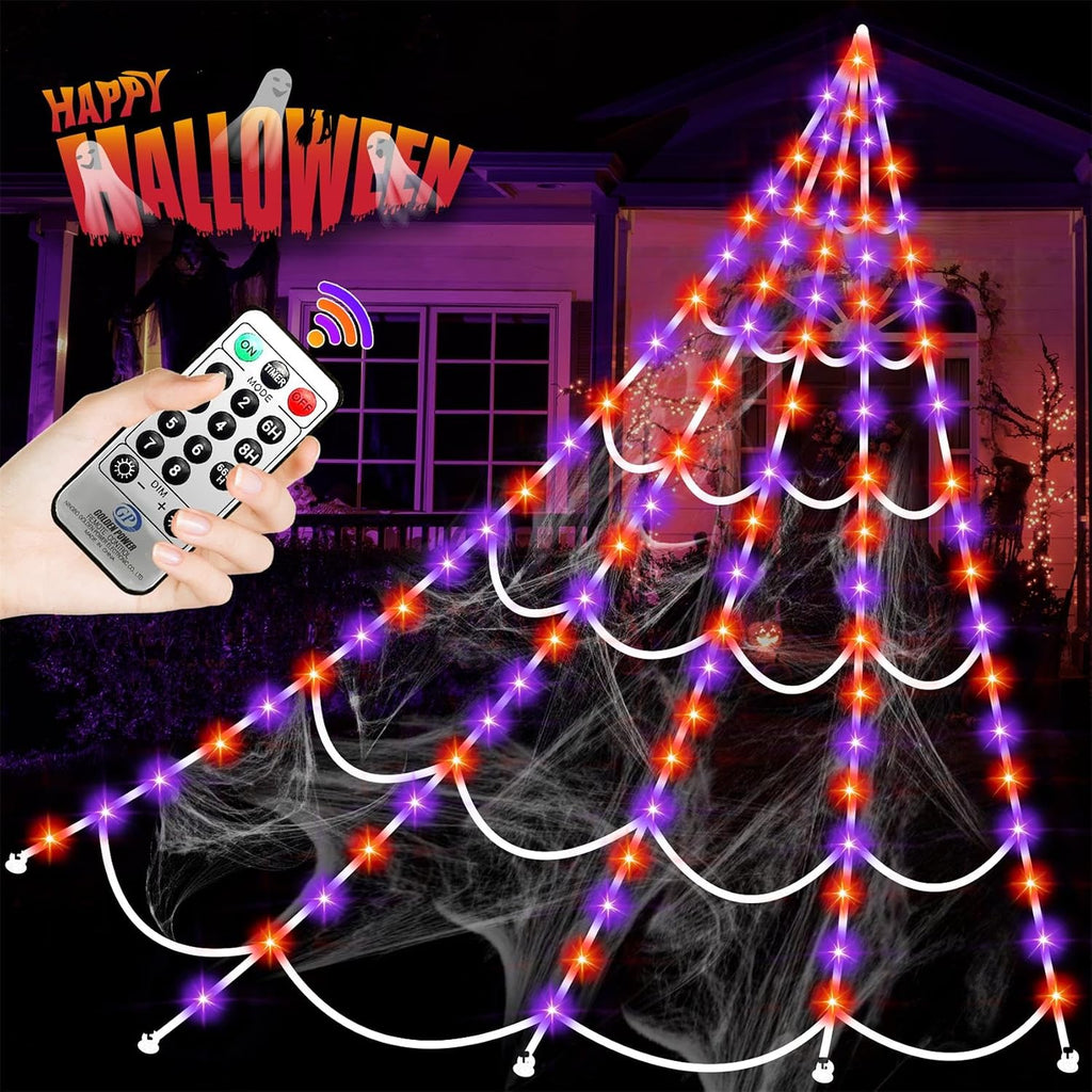 halloween decorations outdoor, 200 led halloween giant spider shown in use
