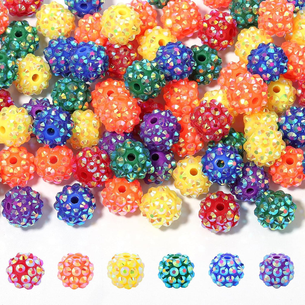 novani 240pcs 10mm rainbow rhinestone beads for jewelry shown in use