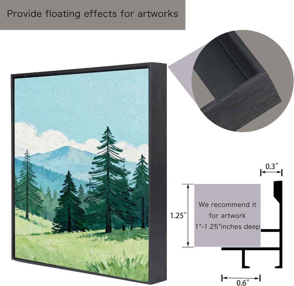 Metal DIY 24x48 Canvas Frame for 1-1.25" Deep(24x48,Black)