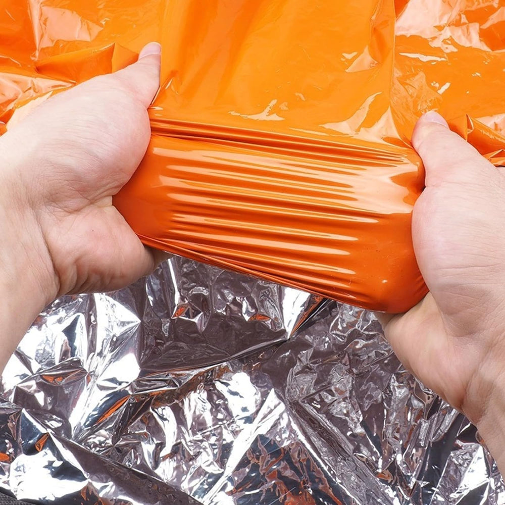Waterproof Emergency Sleeping Bag with Whistle, 2 Pack Mylar Thermal Bivy Sac...