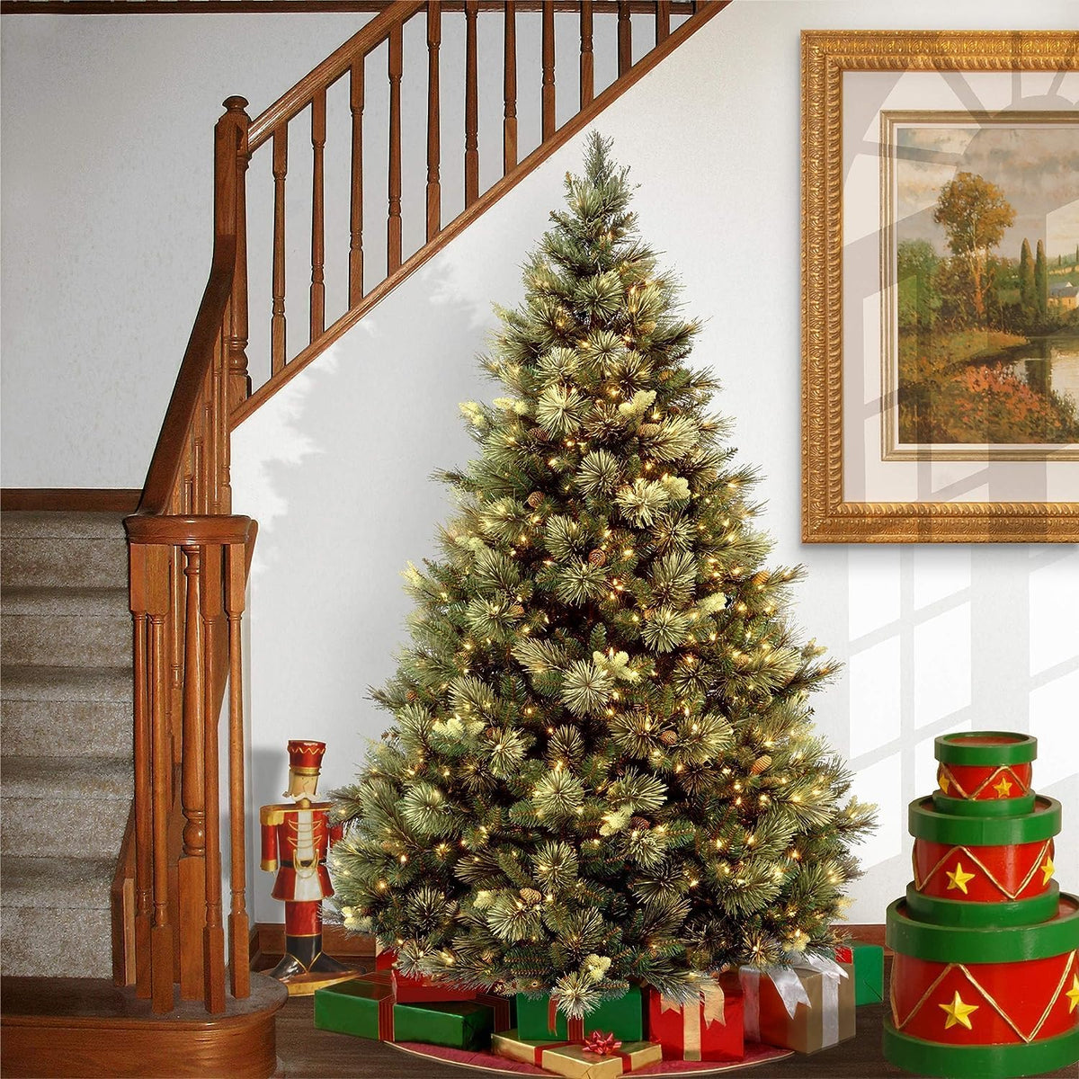 National Tree Company 6.5ft Pre-Lit Carolina Pine Artificial Christmas Tree