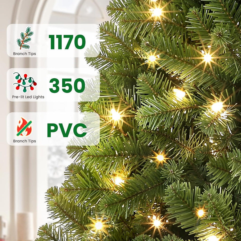 SHareconn 7.5ft Prelit Artificial Classic Spruce Christmas Tree