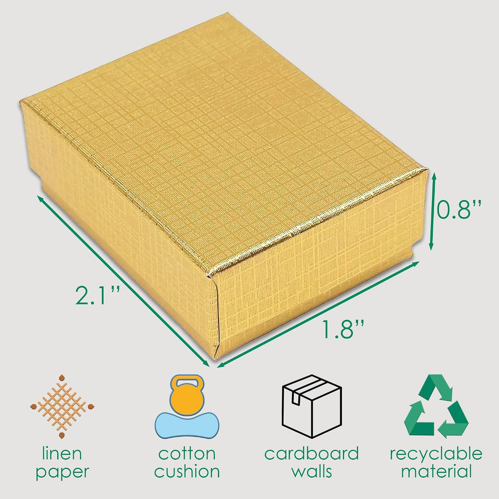 thedisplayguys 100pc cardboard linen paper jewelry gift boxes, close-up detail