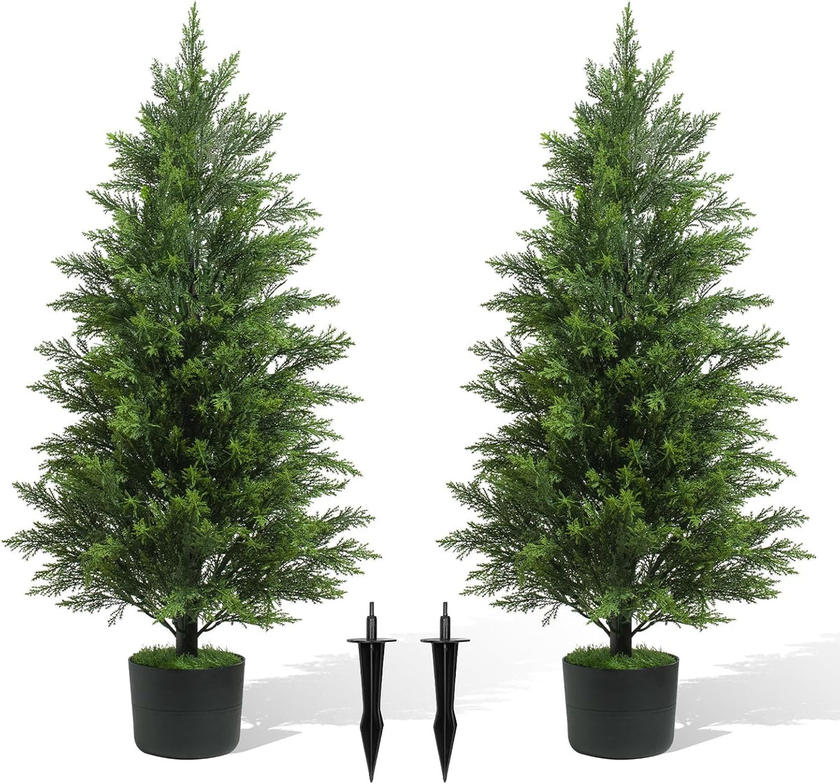AOKIIE 3FT Artificial Cedar Tree for Outdoors, UV Resistant Fake Pine Trees