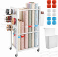 Adjustable Wrapping Paper Organizer Cart with Hooks & Slap Bands