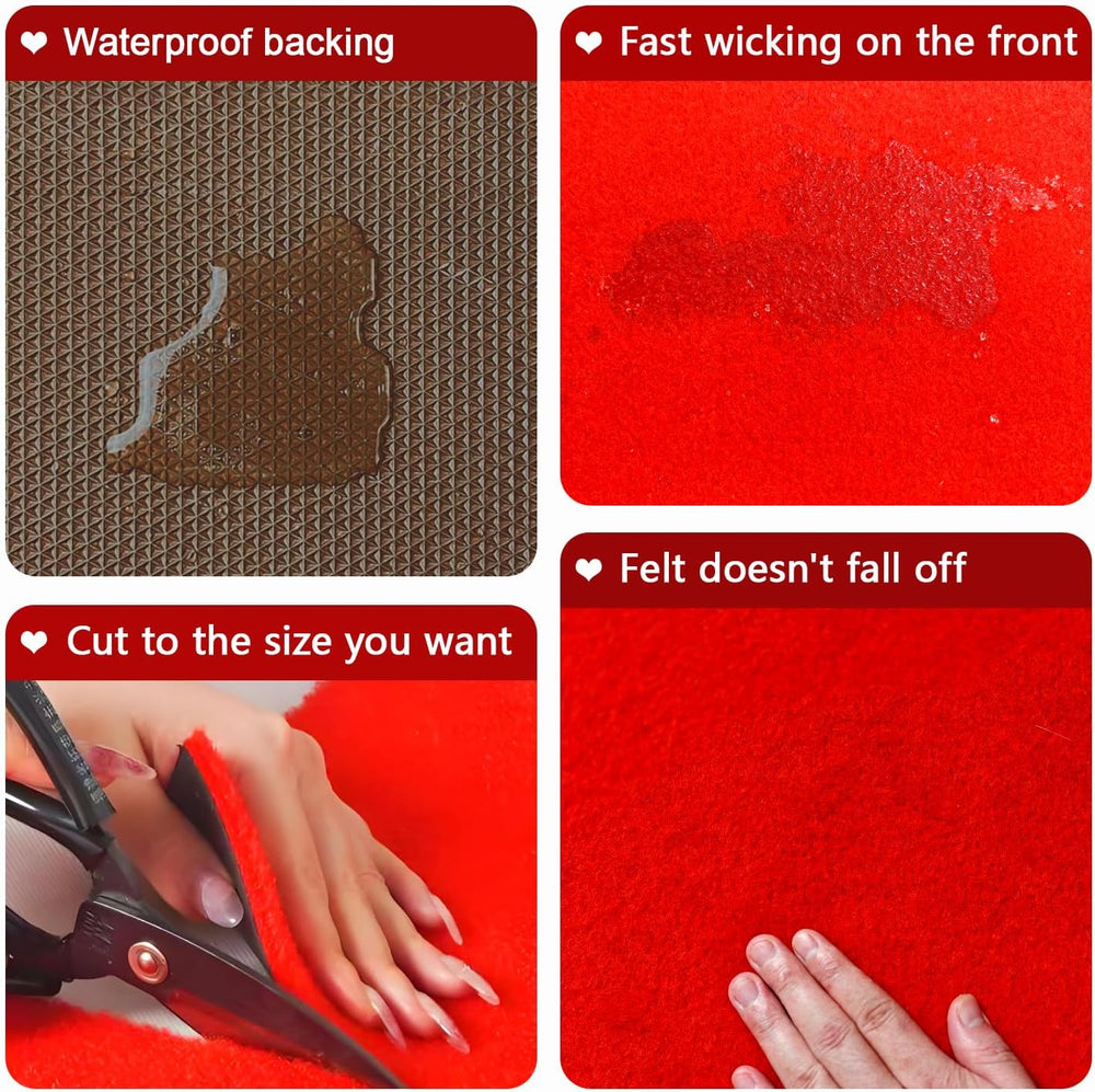 Thick Red Carpet Runner for Party,3 x 10ft Non-Slip Backing Aisle Runway Rug ...