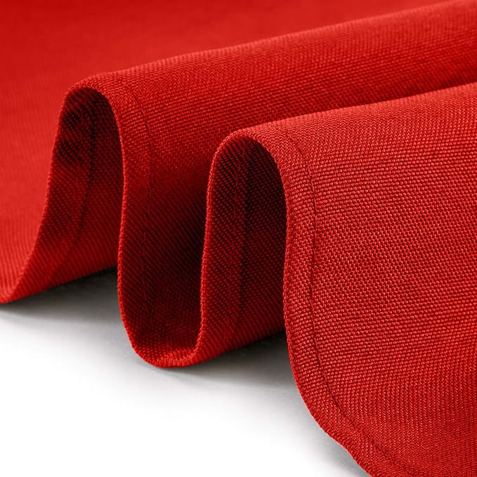 Lann's Linens - 10 Premium 90" x 156" Tablecloths for Wedding/Banquet/Restaurant - Rectangular Polyester Fabric Table Cloths - Red (10 Pack)