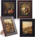 Lineshading 8x10 Vintage Picture Frames, 4 Pack, Dark