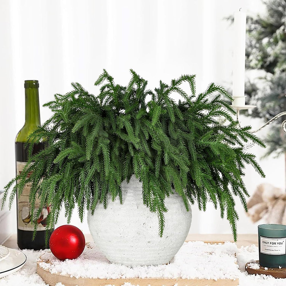 LZNPA 24 Pcs Realistic Christmas Pine Branches Natural Droopy Soft Bendable