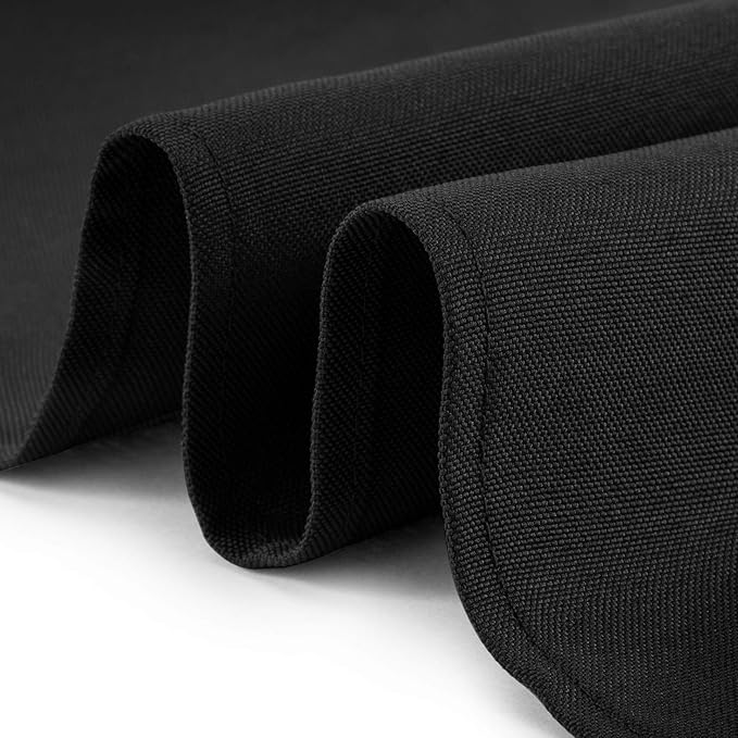 Lann's Linens - 10 Premium 70" x 120" Tablecloths for Wedding/Banquet/Restaurant - Rectangular Polyester Fabric Table Cloth - Black (10 Pack)