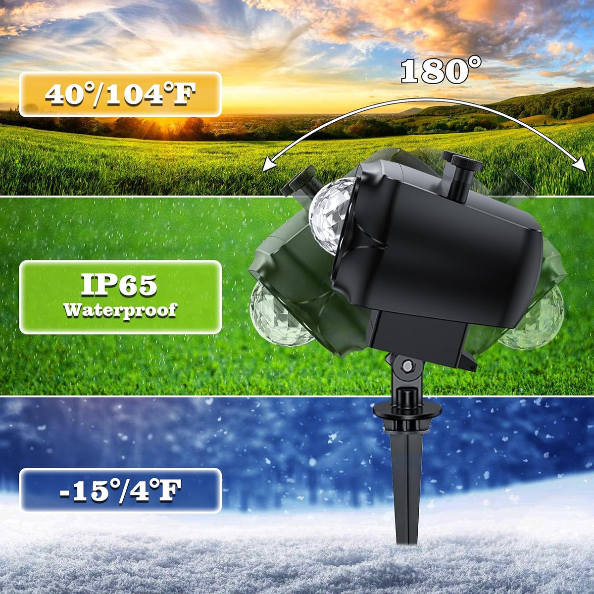 Brighter Halloween Christmas Outdoor Projector Lights with 14 HD (3D Ocean Wave+Patterns) Replaceable Slides, Waterproof for Indoor Outdoor Xmas Theme Party Yard Garden Decoration