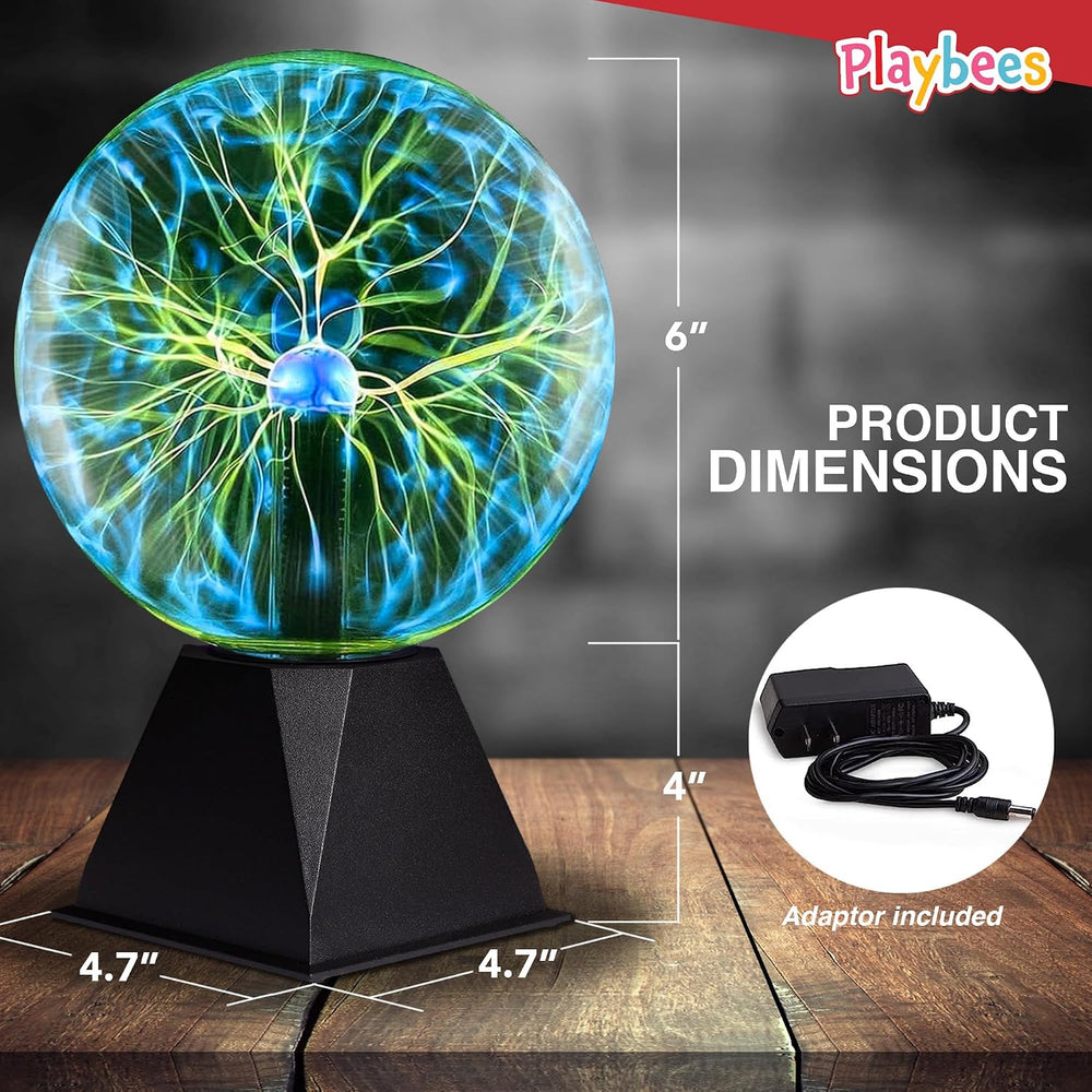 Green Plasma Ball, 7 Inch Tesla Coil Lamp for Parties, STEM & Home Decor