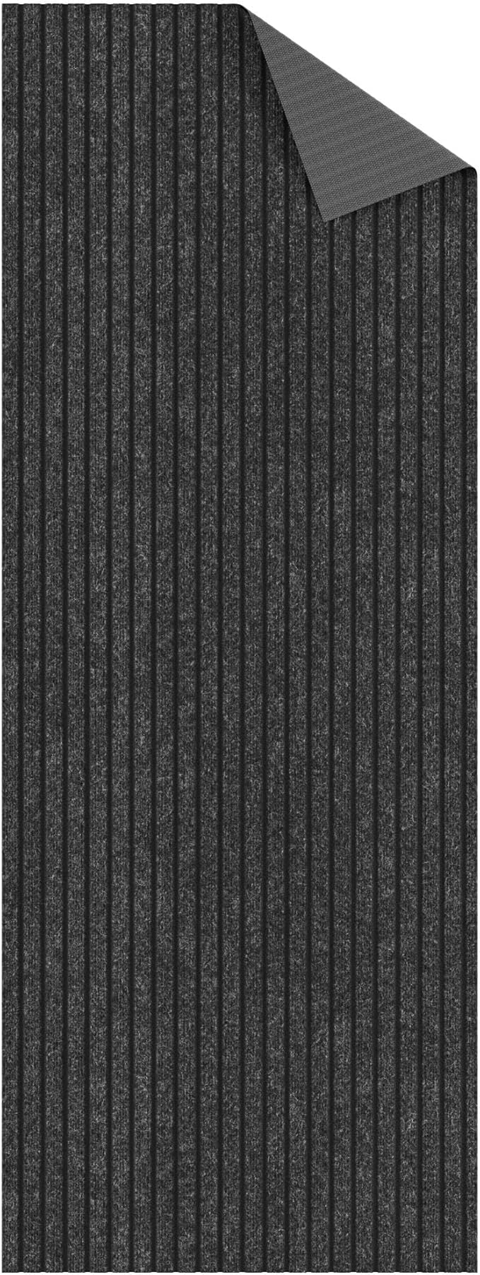 Ottomanson 2'7" x 40' Hallway Runner with Scraper Pile - Extra Durable Non-Slip Rug Mat for Indoor & Outdoor Use - Ideal for Kitchen, Entryway & Garage - High-Traffic Carpet, Black