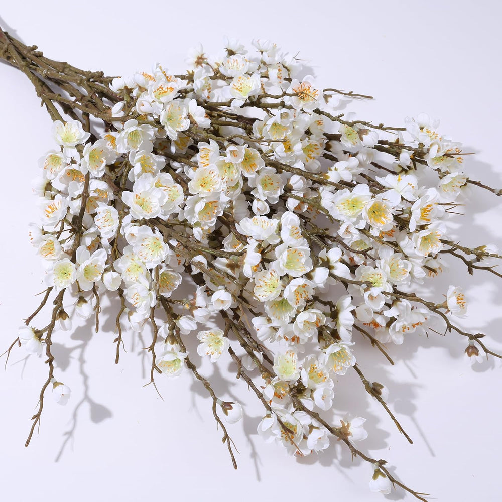 6 PCS Artificial Cherry Blossom Branches Spring Indoor Decoration, Faux Flowe...