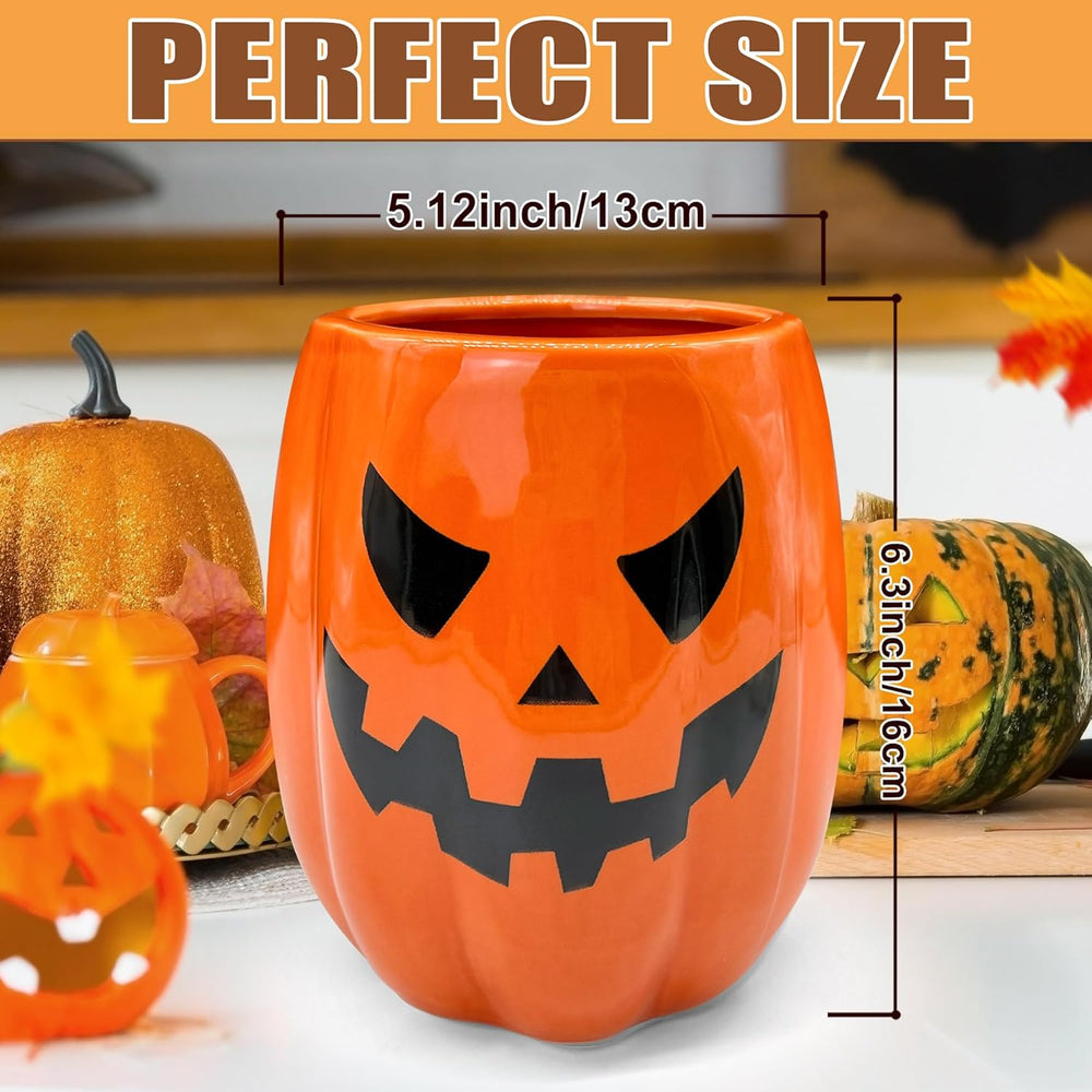 pinata Halloween Kitchen Decor, Ceramic Halloween Pumpkin Utensil Holder