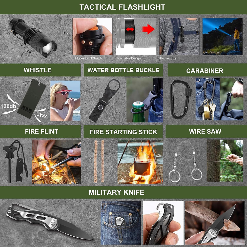 Gifts for Men Christmas Survival Kit and First Aid kit, Emergency Supplies Ca...
