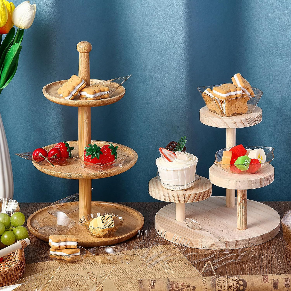 tessco for you 1200 pcs mini appetizer plates, side view