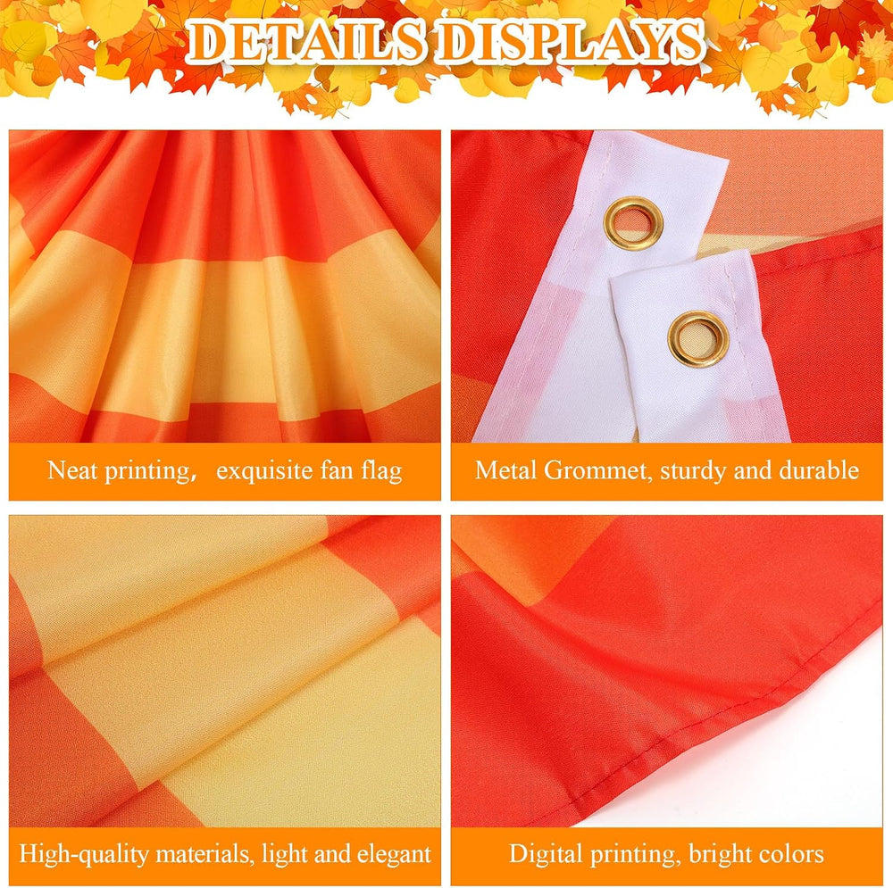 Newwiee 6 Pcs Thanksgiving Fall Bunting for Outside, Red, 2 x 4 ft