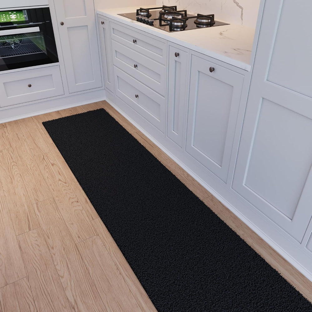 Ottomanson Long Shag Runner Rug 2' x 18', Fluffy Extra Long Hallway R...