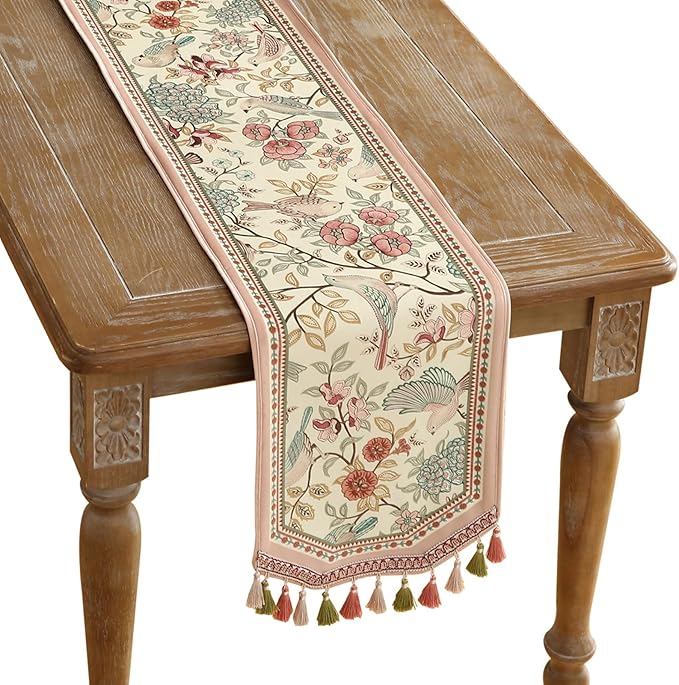 patdrea Velvet French Table Runner Farmhouse for Home Kitchen Dining Decor Parties Family Dinners Wedding 12"*102"