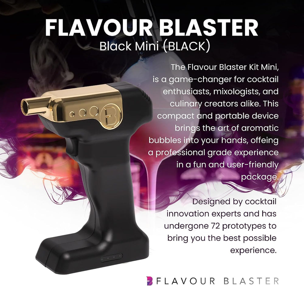 Flavour Blaster Mini 2 Cocktail Smoking & Bubble Gun Kit, Black