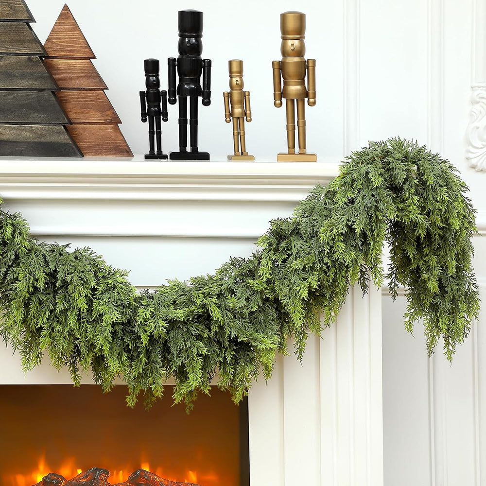 1 Pcs 15ft Christmas Artificial Cedar Garland Realistic