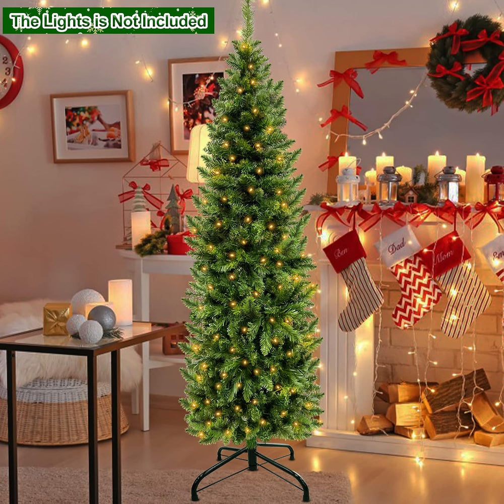 5 Ft Pencil Christmas Tree with 550 Realistic Spruce Branch Tips