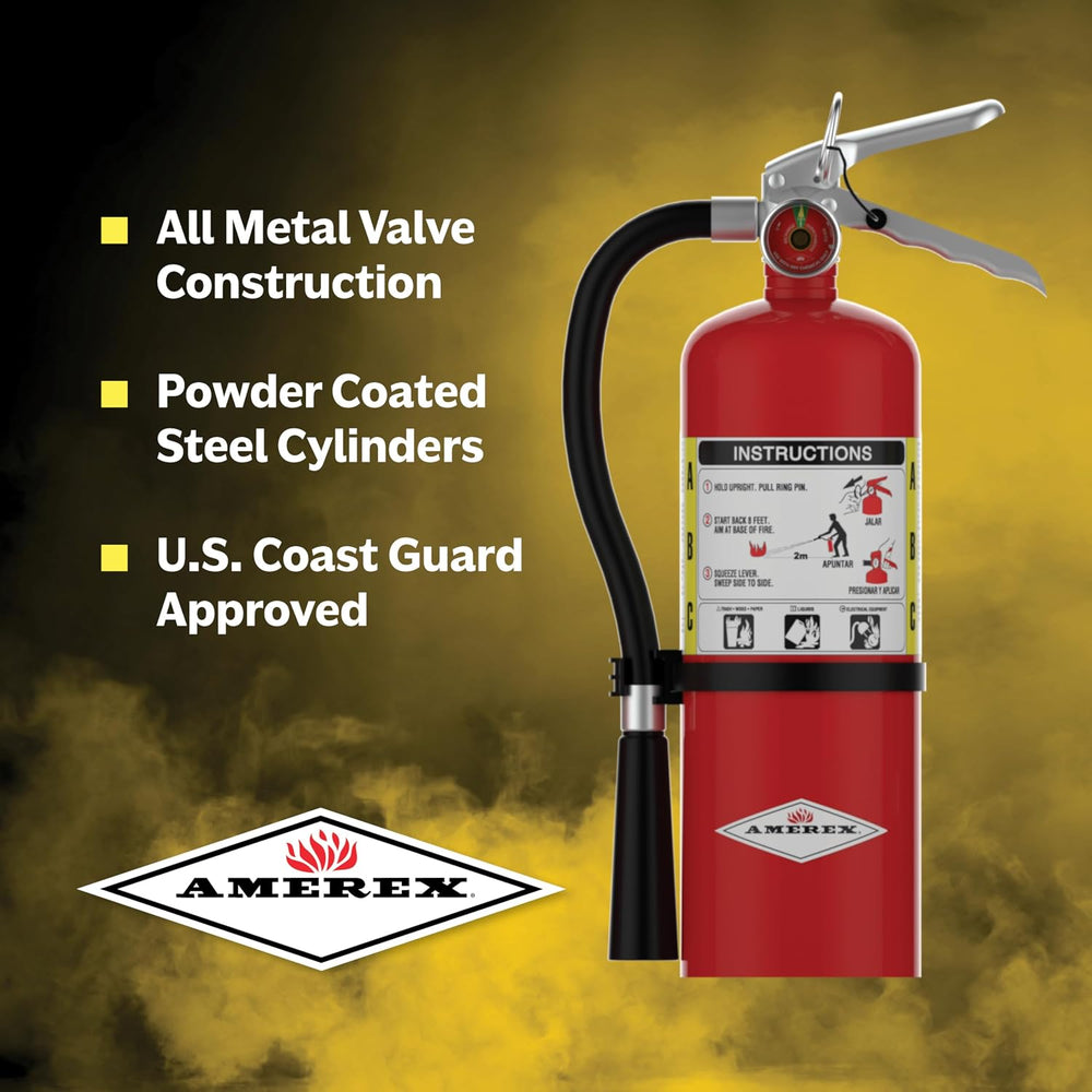 Amerex B500 ABC Dry Chemical Fire Extinguisher 2A-10 BC Rated, 5 lb.