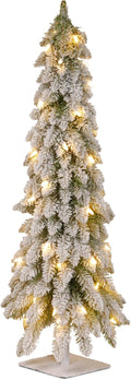 National Tree Company 4ft Pre-Lit Flocked Downswept Christmas Forestree