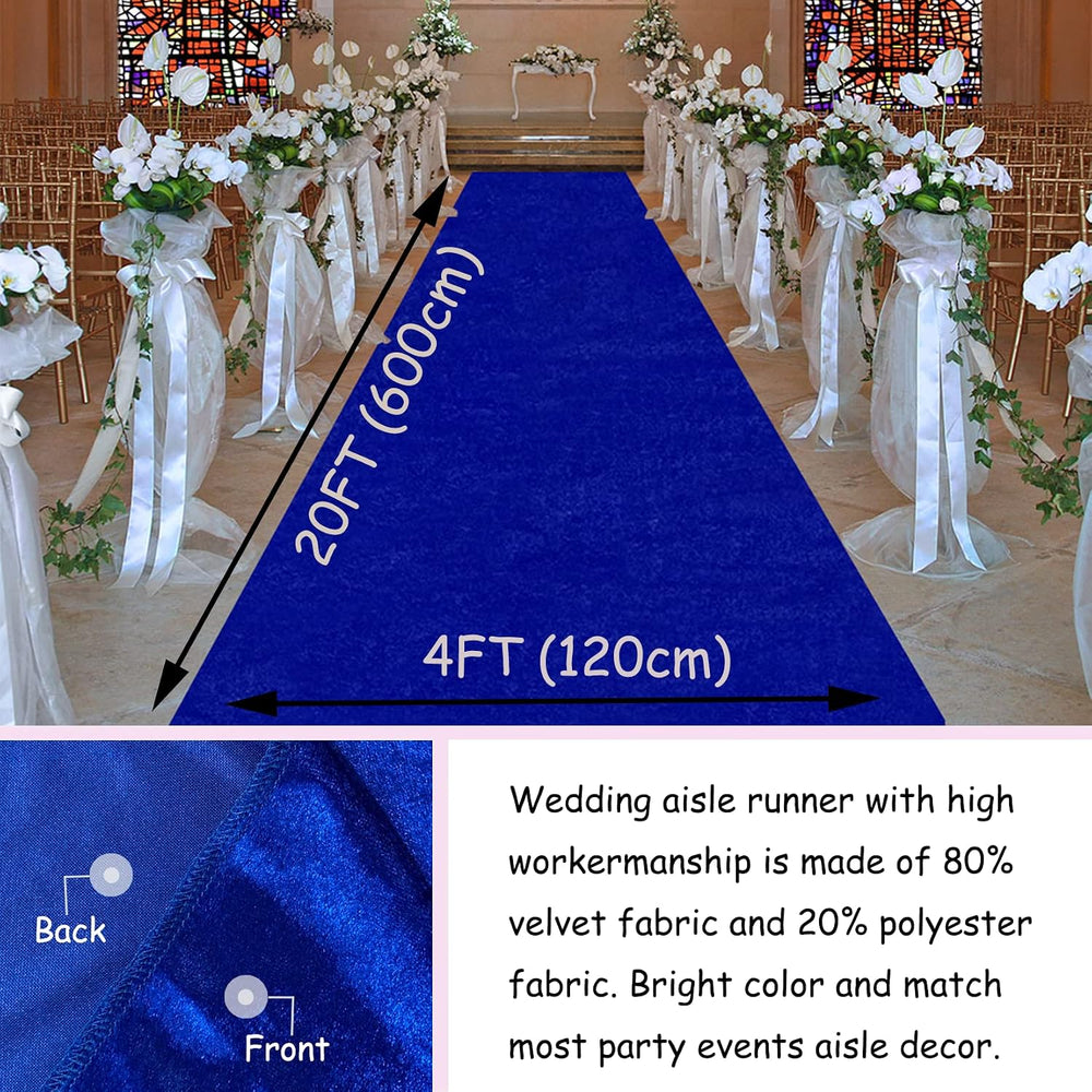 Blue Aisle Runner for Wedding Ceremony 48" x20FT Wedding Aisle Runners R...
