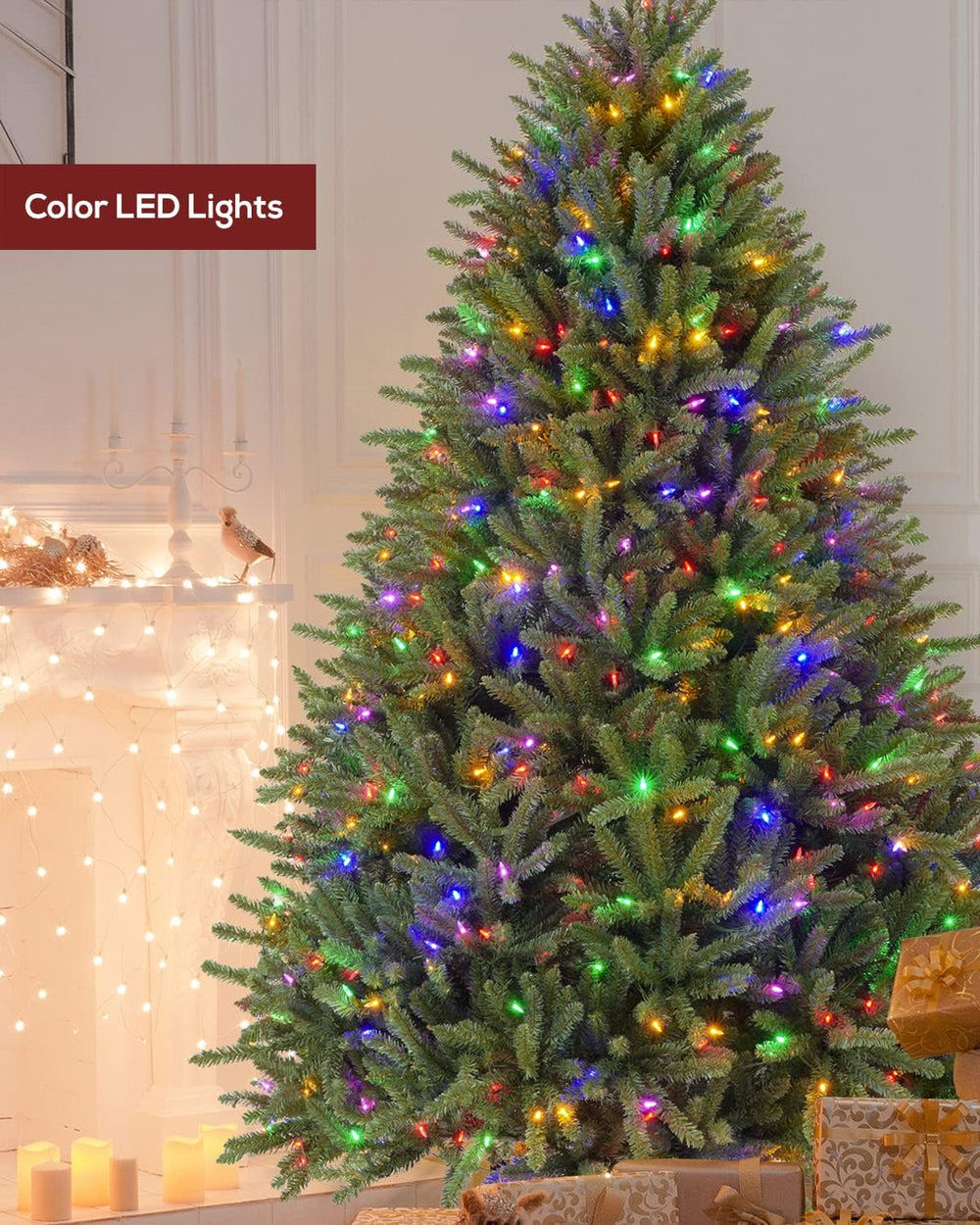 6.5FT Blue Spruce Christmas Tree, Premium Hinged Artificial Christmas Tree, F...