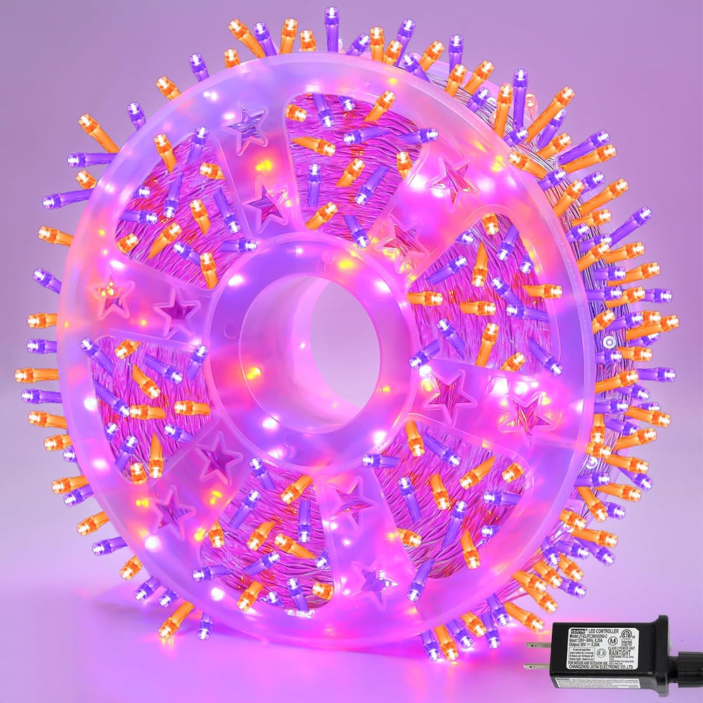 YEGUO 165ft 500 LED Halloween Lights Outdoor Waterproof, Clear Wire Christmas...