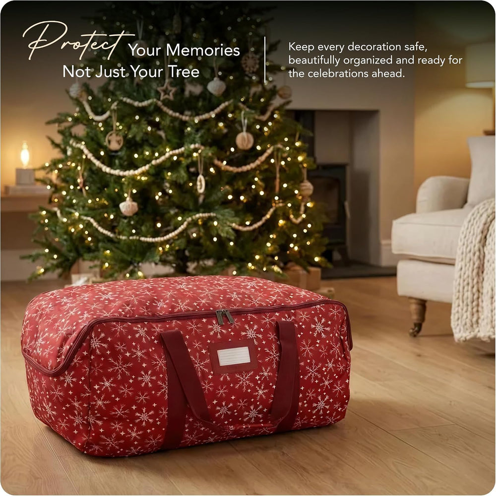 Covermates Christmas Tree Storage Bag, Fits 3 ft Trees, Red Snowflake