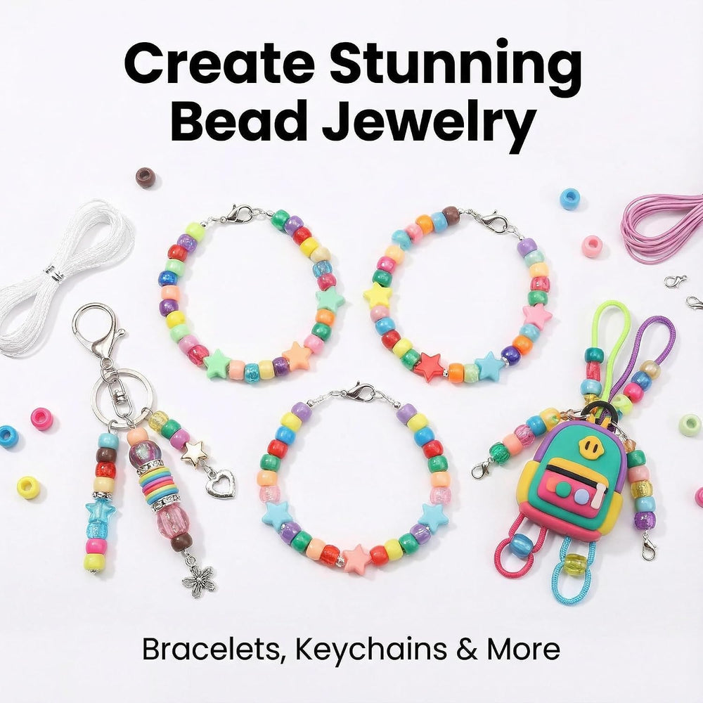 Veylo 5000+ Pony Beads & Letter Beads Kit for Bracelets & Jewelry Making